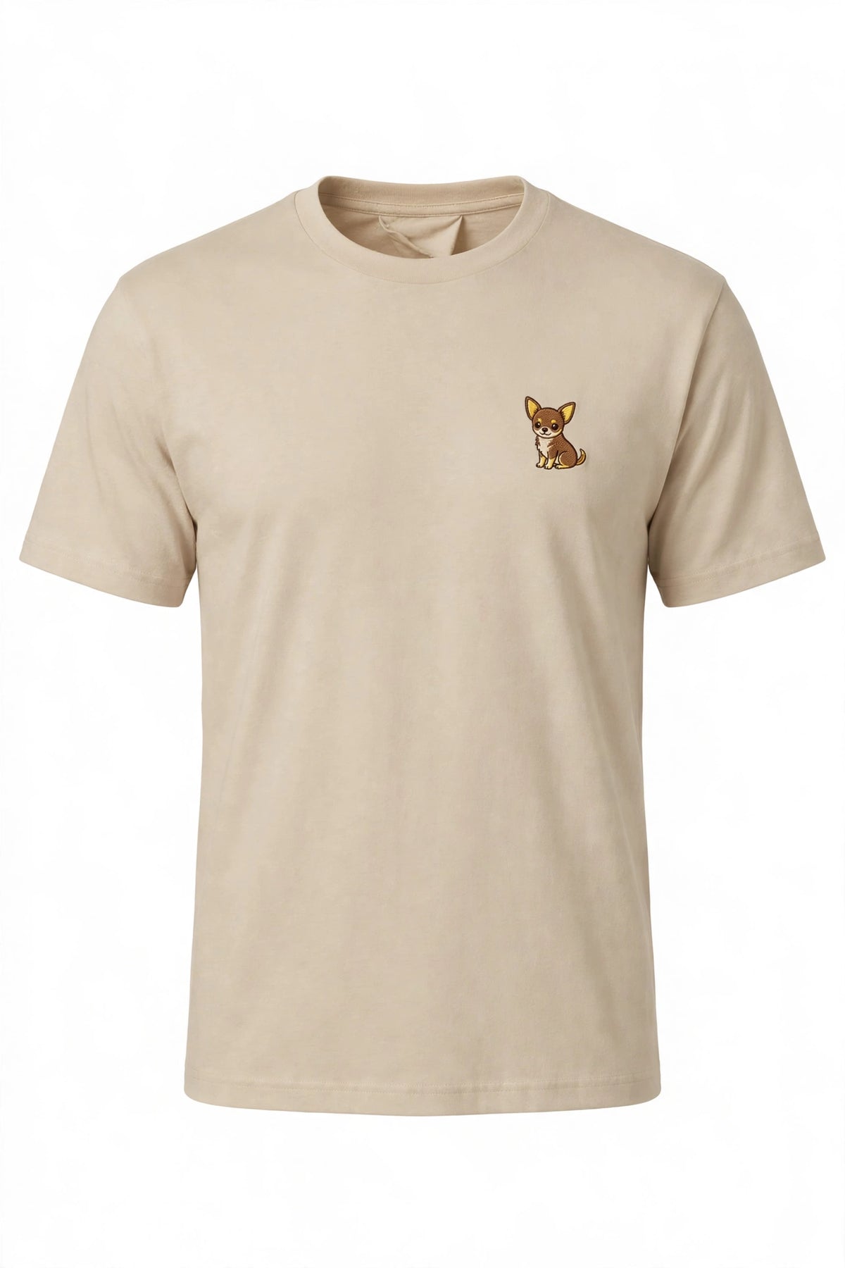 Camiseta Crema para Hombre – Chihuahua Bordado
