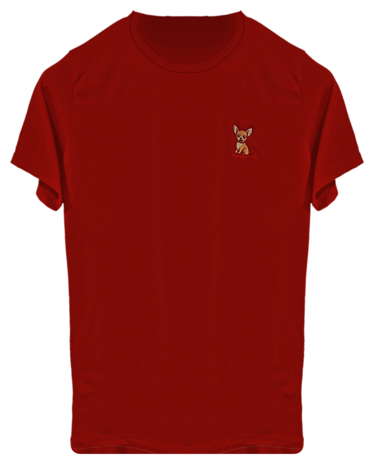 Camiseta Roja para Hombre – Chihuahua Bordado