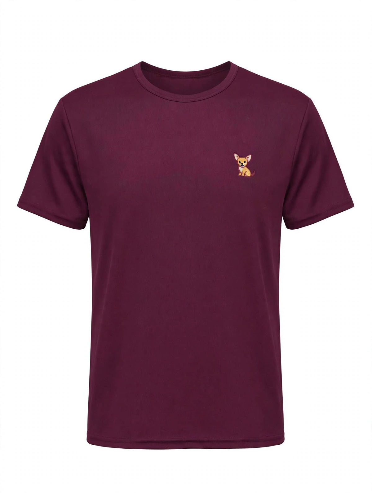 Camiseta Vino Tinto para Hombre – Chihuahua Bordado