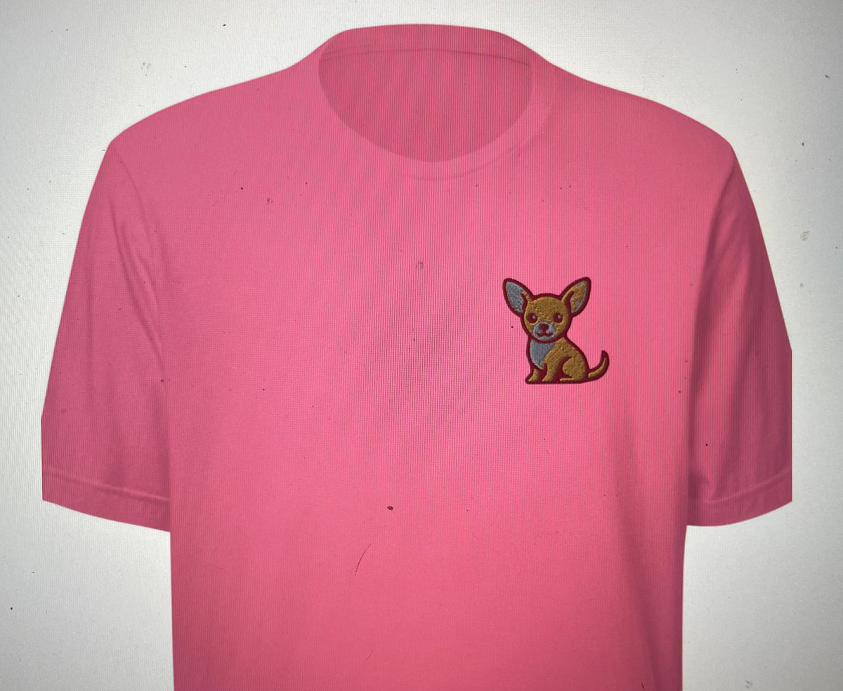 Camiseta Premium Unisex Manga Corta Rosada Chihuahua Clothing Brand