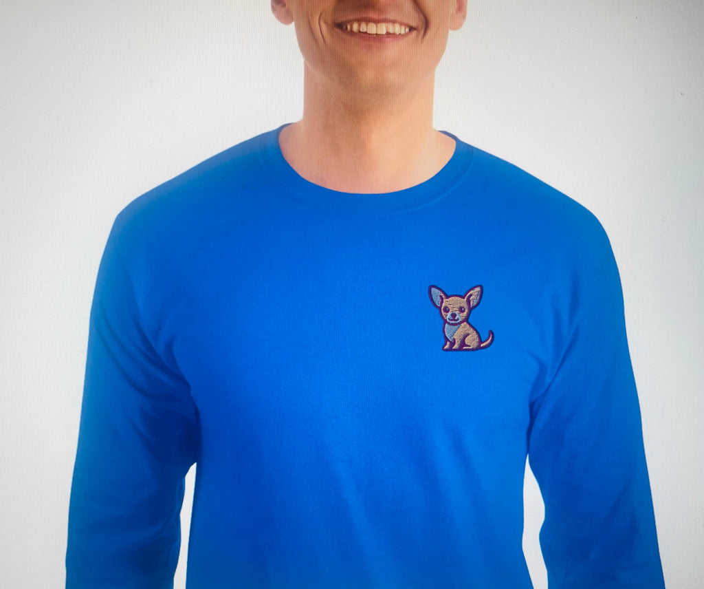 Camiseta Manga Larga Azul Chihuahua Clothing Brand