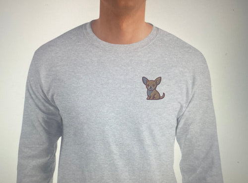 Camiseta Manga Larga Gris Chihuahua Clothing Brand