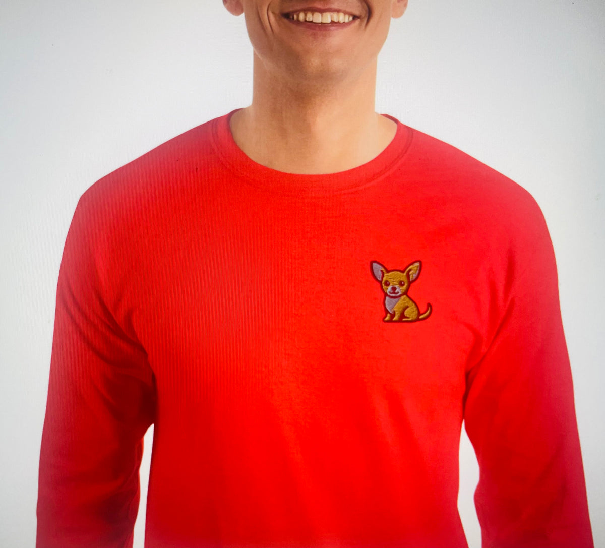 Camiseta Manga Larga Roja Chihuahua Clothing Brand