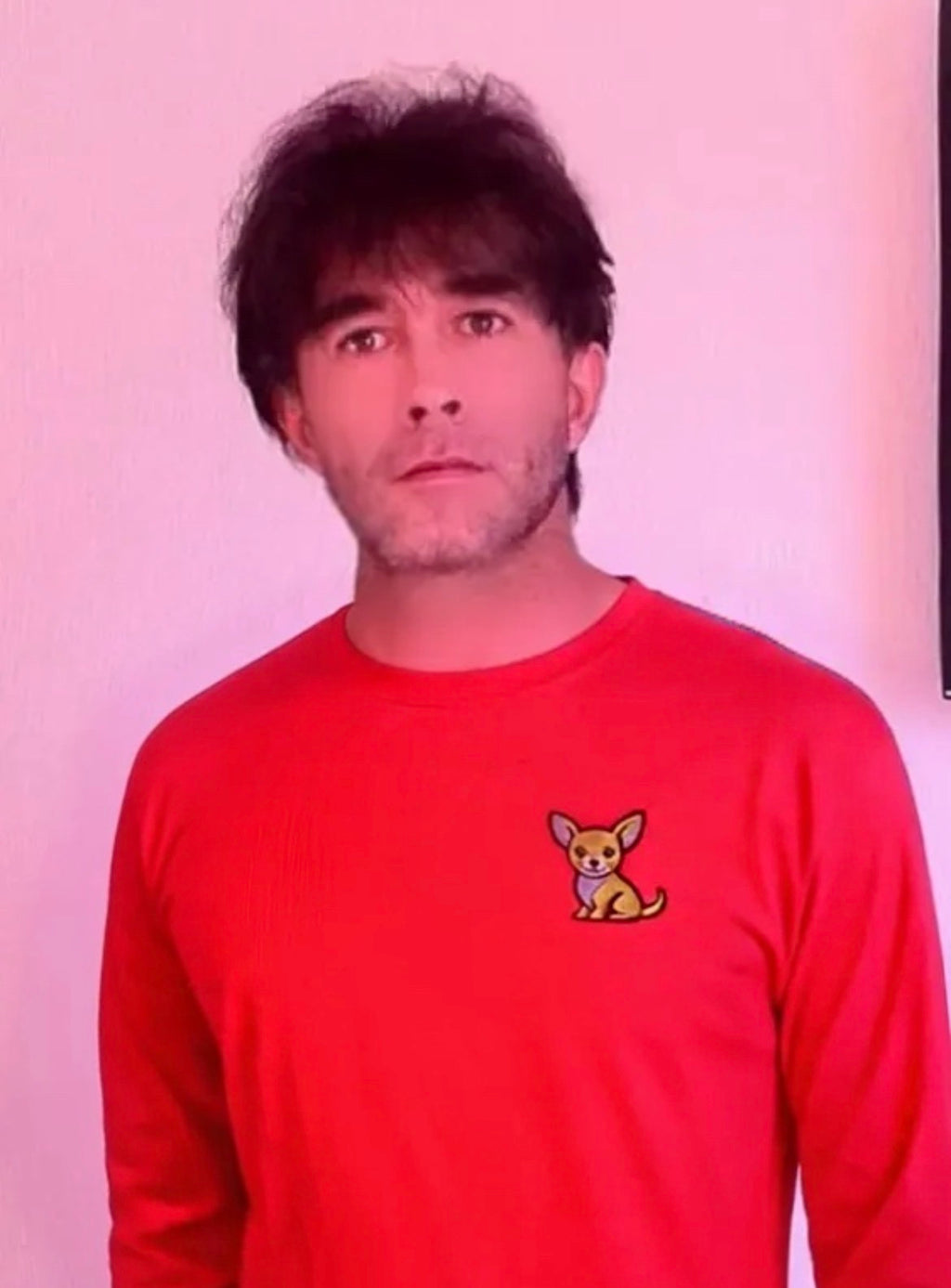 Camiseta Premium Roja de manga larga - Logo bordado