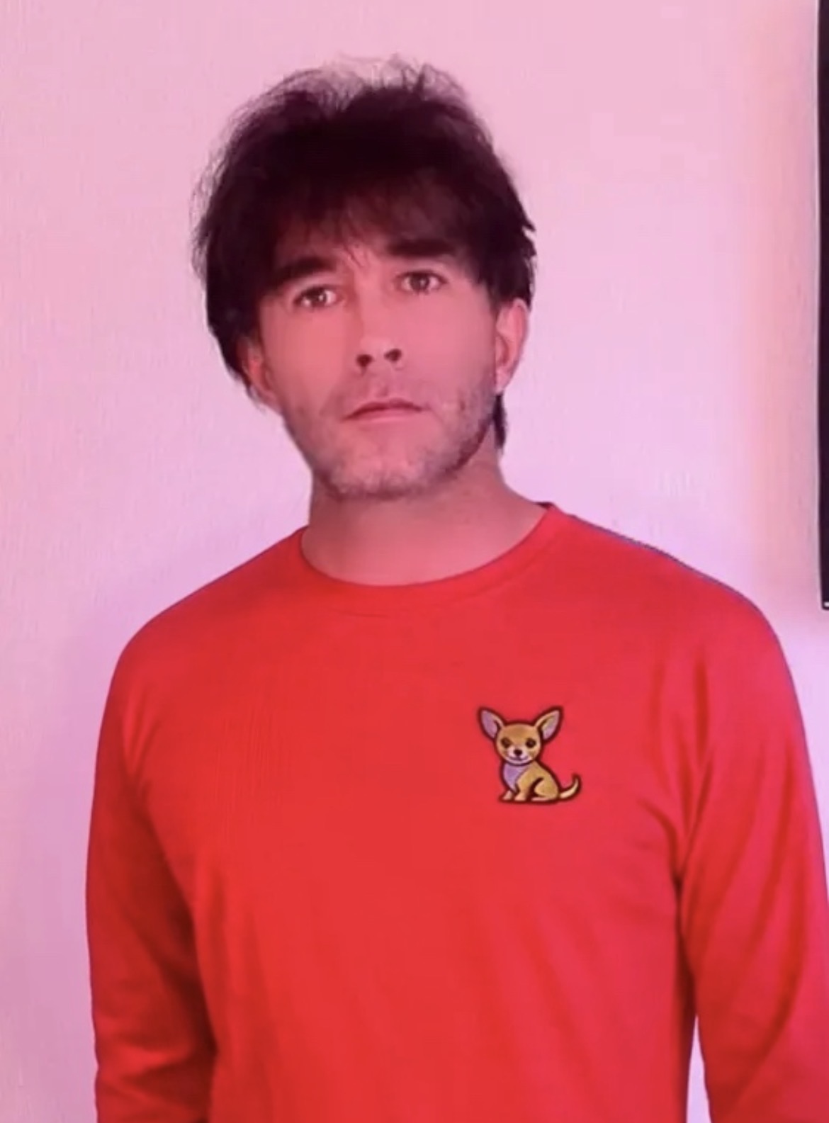Camiseta Premium Roja de manga larga - Logo bordado