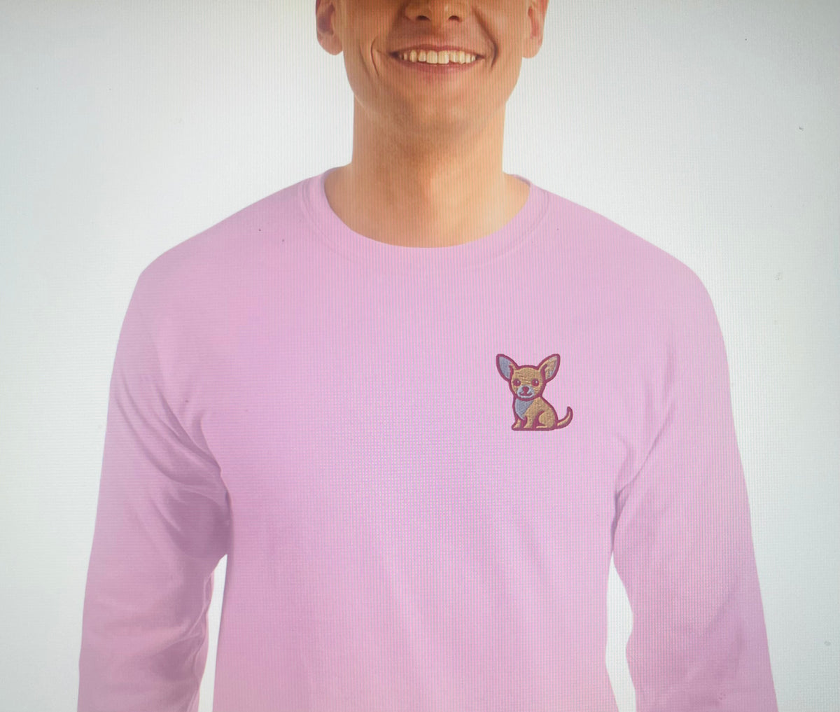 Camiseta Manga Larga Rosa Chihuahua Clothing Brand