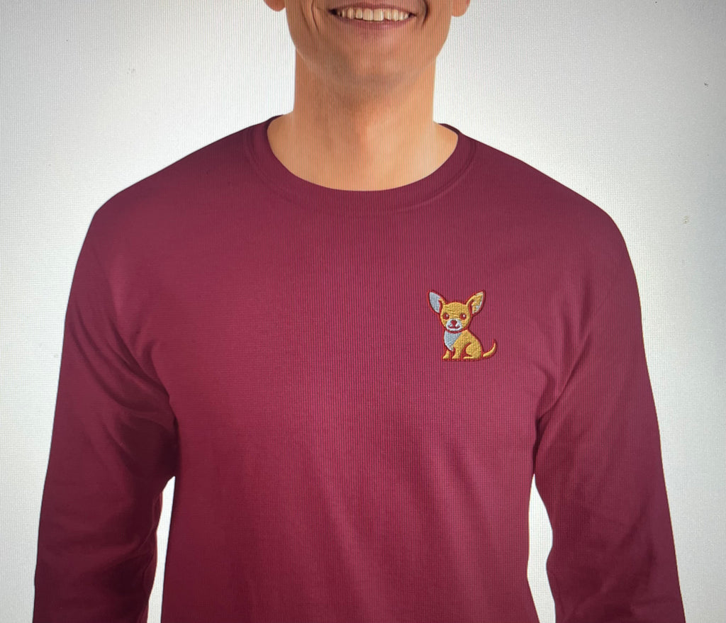 Camiseta Manga Larga Vino Tinto Chihuahua Clothing Brand