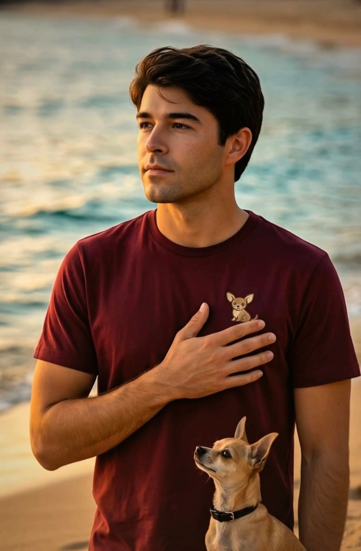 Camiseta Premium Vino Tinto de manga larga - Logo bordado