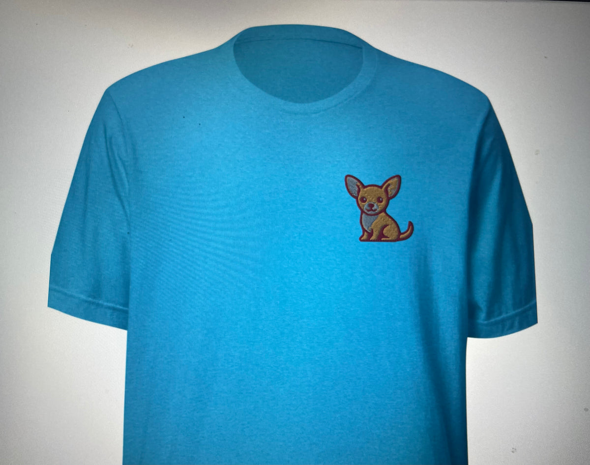 Camiseta Premium Azul Celeste Oscura de manga corta - Logo bordado