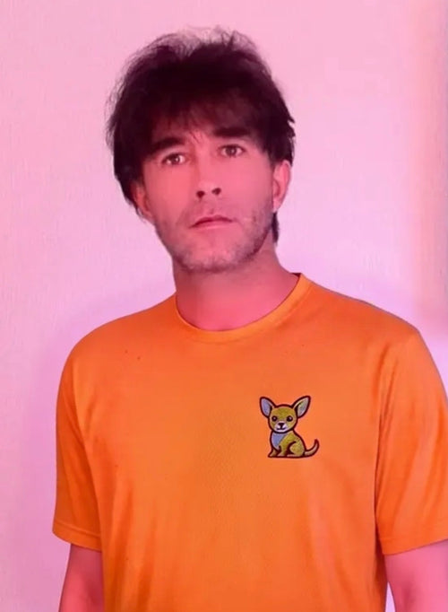 Camiseta Premium Naranja de manga corta - Logo bordado